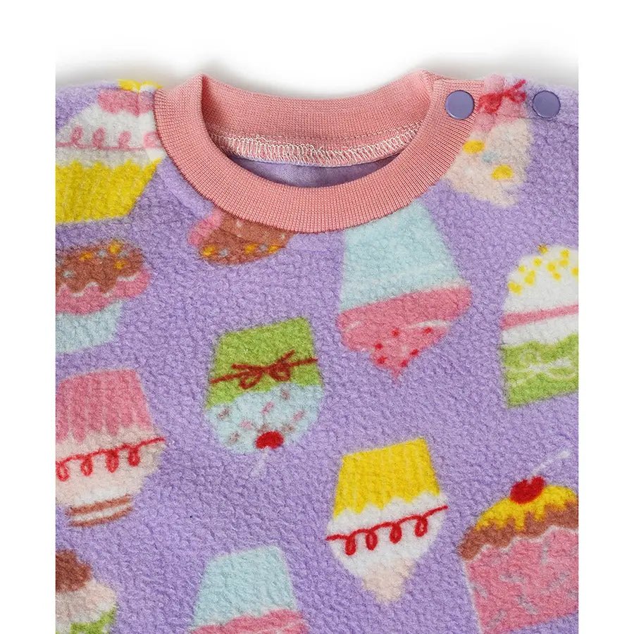 Baby Girls Ice Cream Print Sweatshirt & Pyjama Set Clothing Set 6