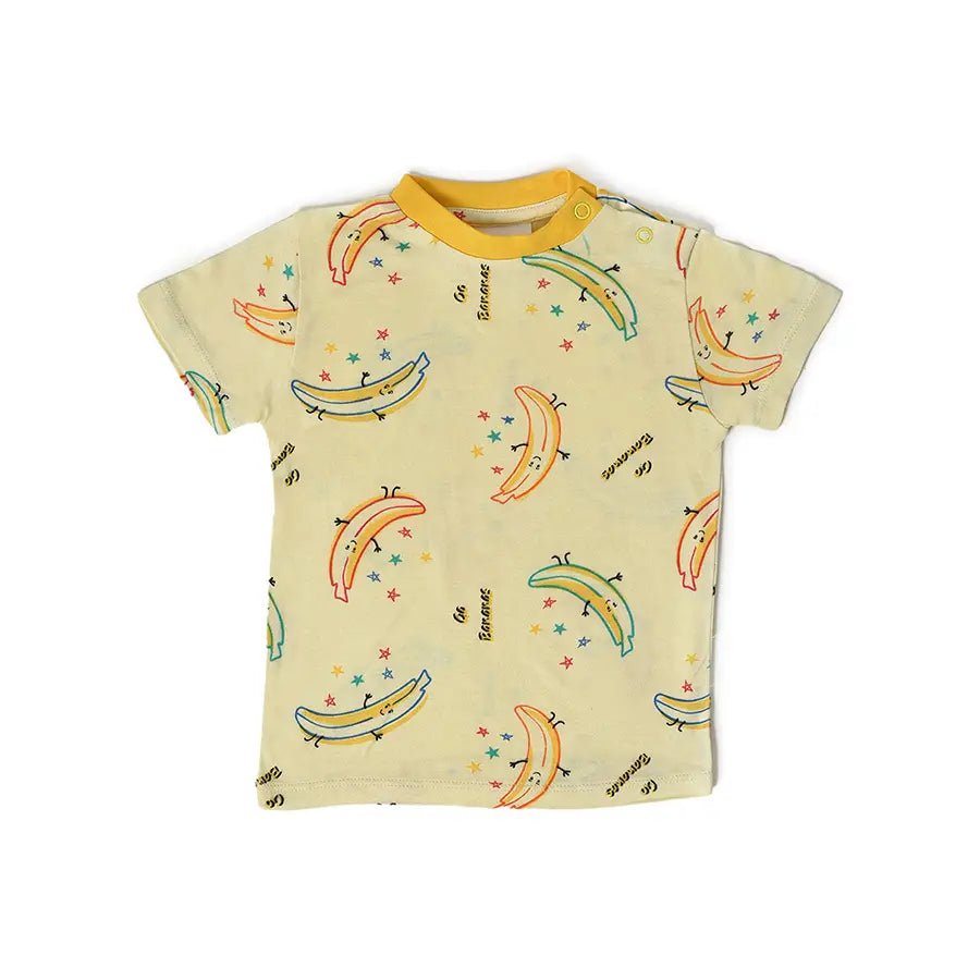 Banana Print Slumber Set (T-shirt & Pyjama Set)-Clothing Set-2