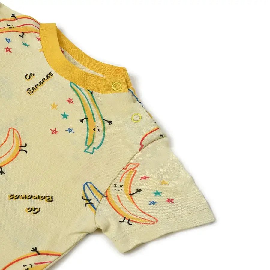 Banana Print Slumber Set (T-shirt & Pyjama Set)-Clothing Set-7