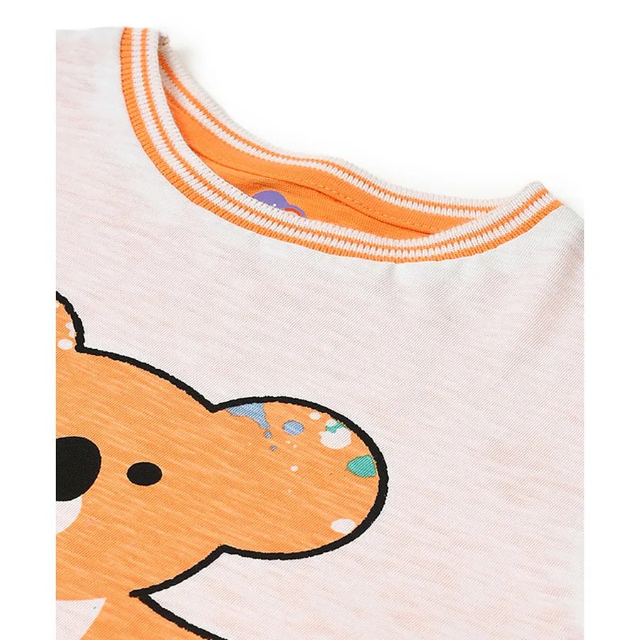 Bear Print T-Shirt-T-Shirt-4