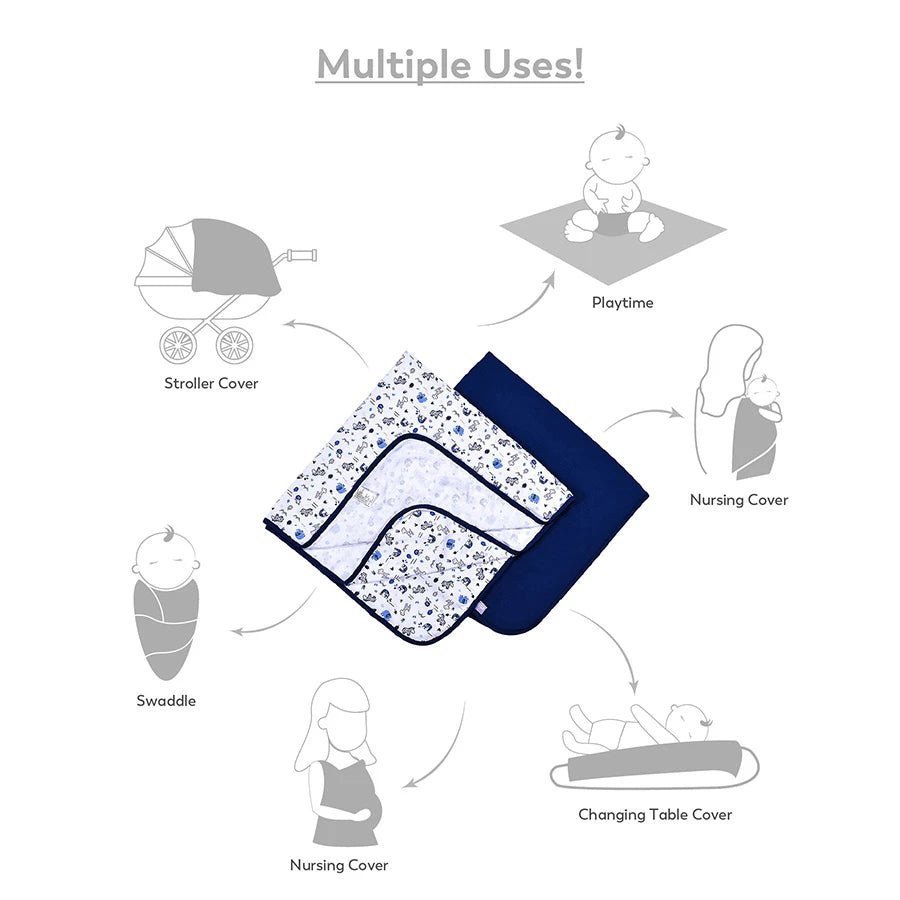 Beeby Interlock First Layer Sheet - Safari ( Pack of 2) Swaddle Wrap 6