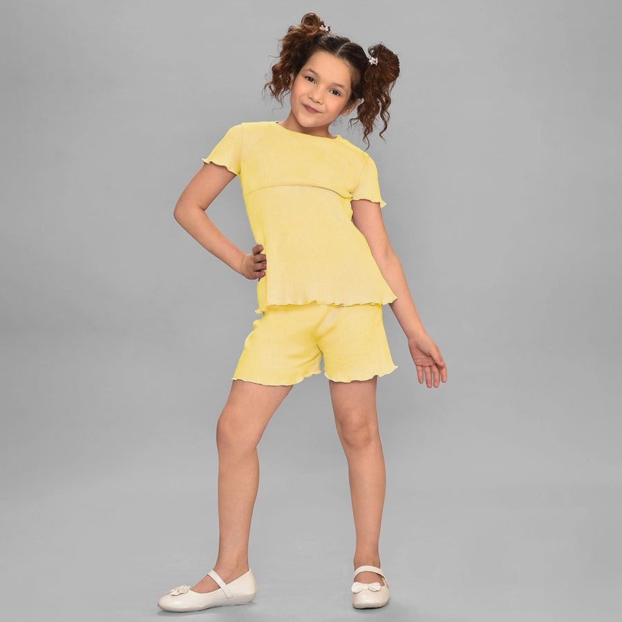 Bloom Top & Shorts Yellow Slumber Set Clothing Set 1