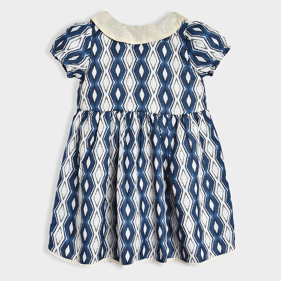 Bloom Woven Printed Dress Blue for Girl Dress 2