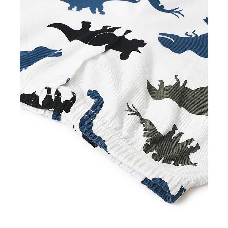 Boys Dino Print Shorts and Vest Set-Clothing Set-13