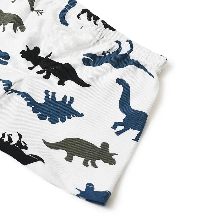 Boys Dino Print Shorts and Vest Set-Clothing Set-11