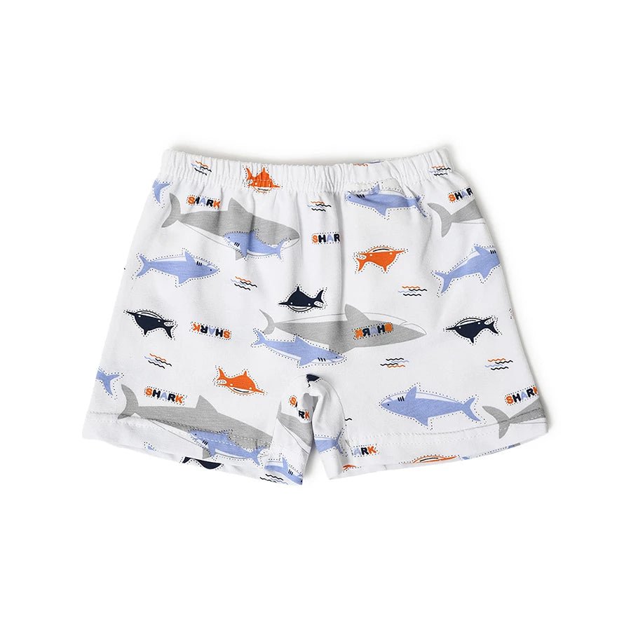 Boys Shark Print Shorts and Vest Set Clothing Set 5