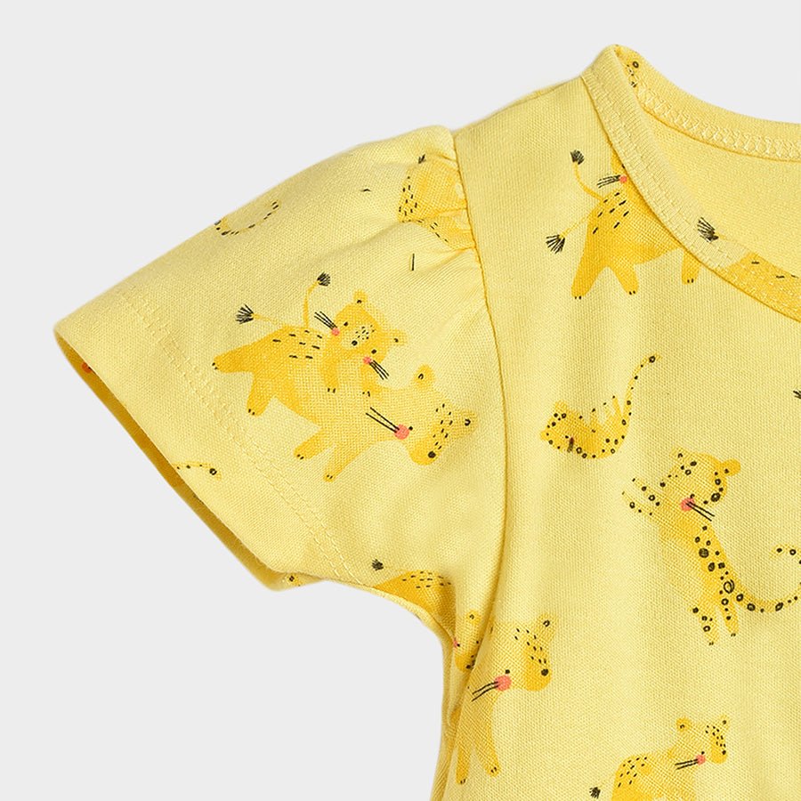 Buddy Poppy Printed Dress Yellow with Bloomer Dress 5