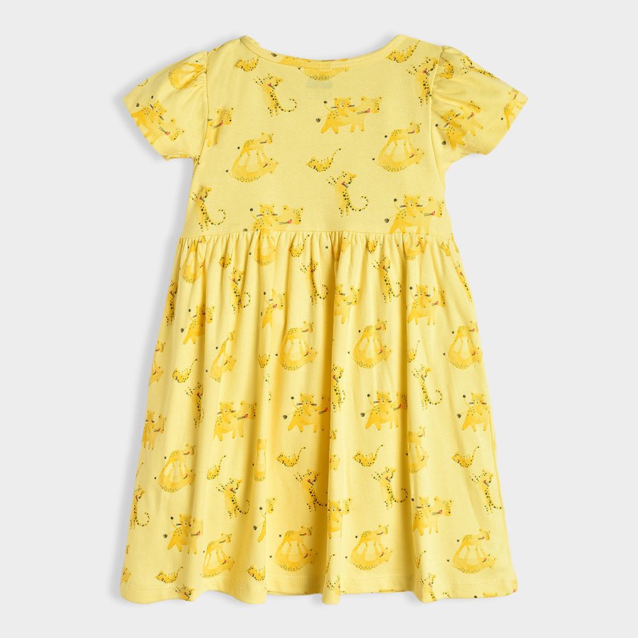 Buddy Poppy Printed Dress Yellow with Bloomer Dress 3
