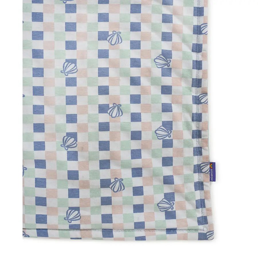 Comforter With Check Design - Blue-Comforter-4