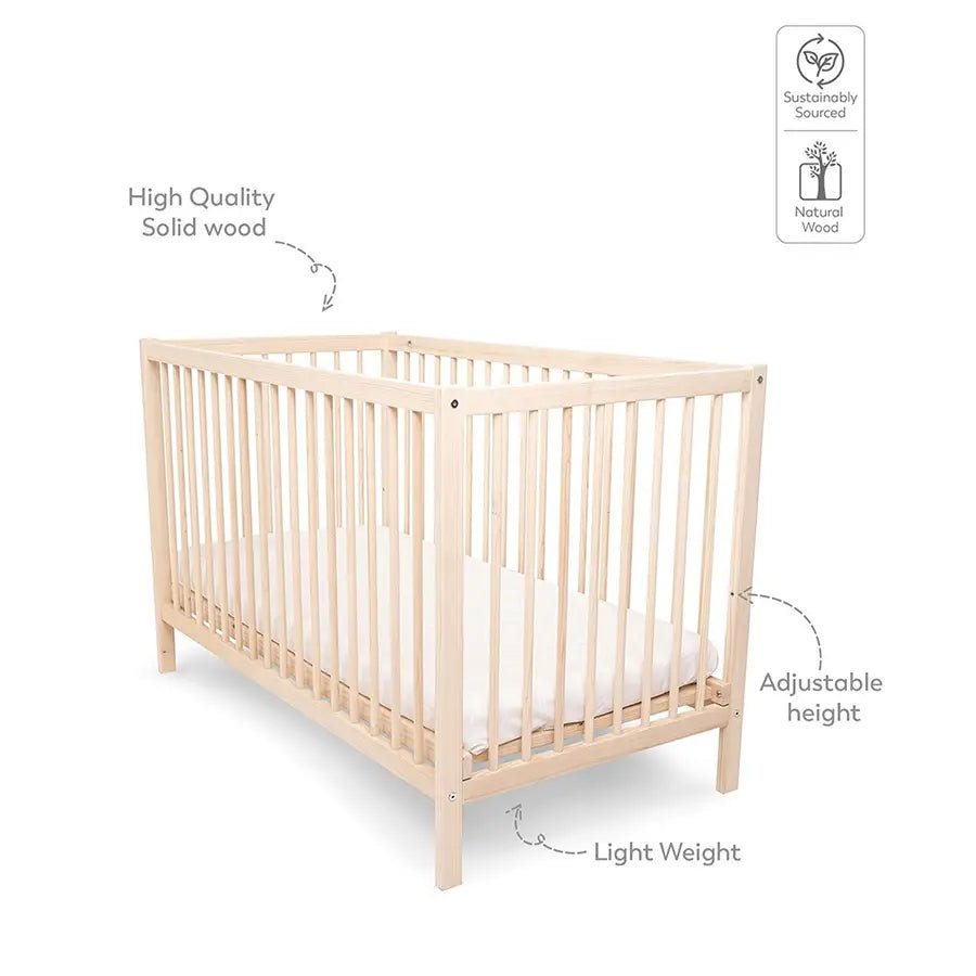 Cuddle 2 Level Crib Natural Wood-Baby Furniture-3