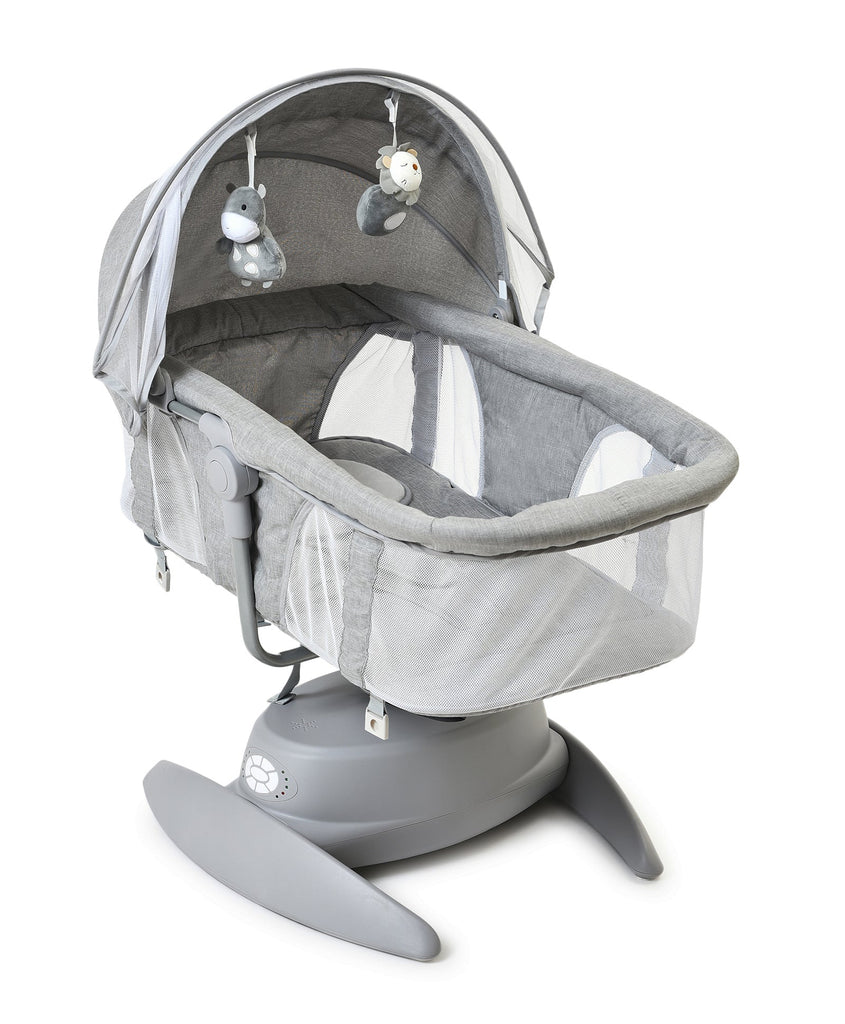 Cuddle Baby Bouncer Swing Bed with Mosquito Net Woven Grey Bed 15