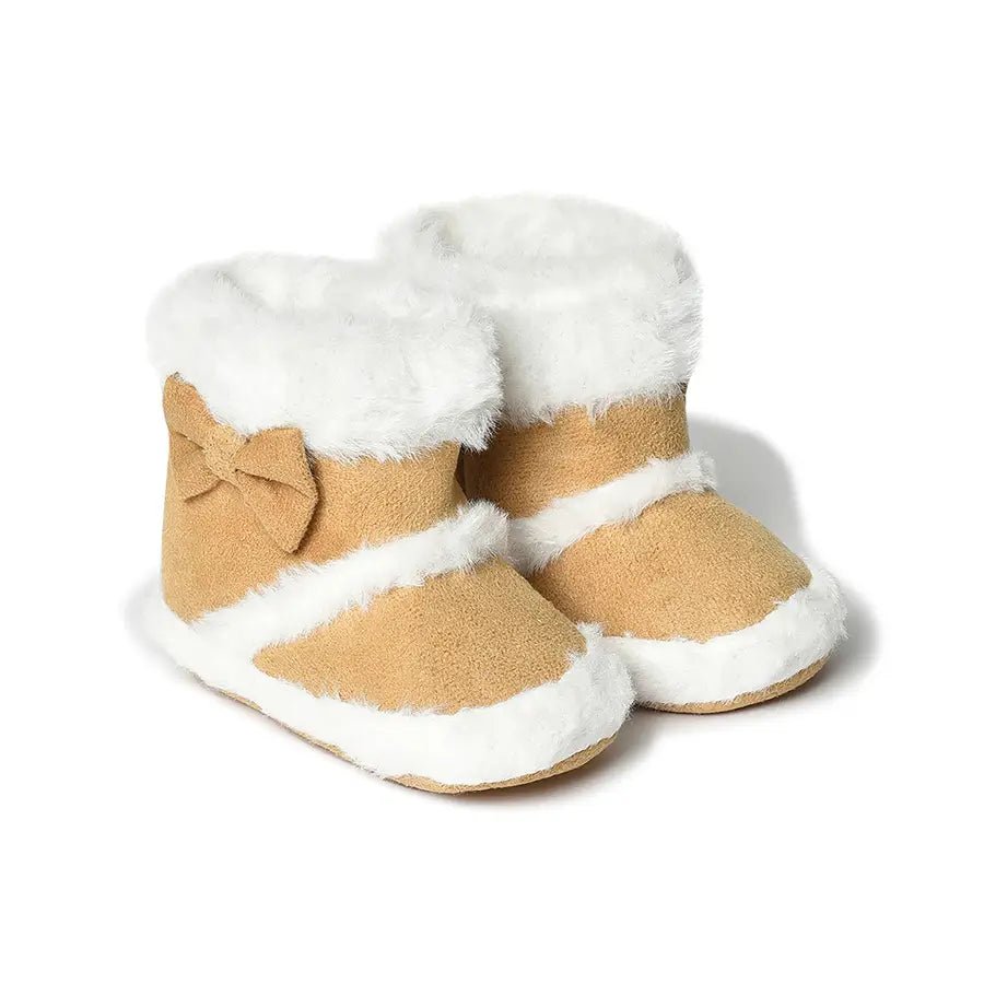 Cuddle Baby Girl Rexine Fur Shoes Shoes 1