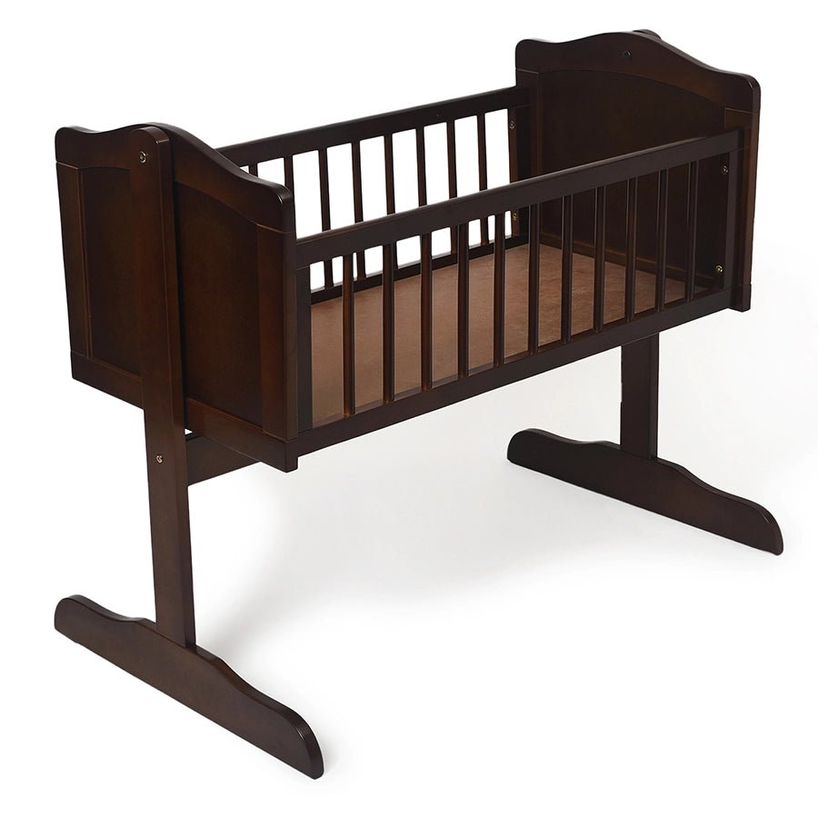 Cuddle Brown Rubber Wood Cradle-Baby Furniture-3