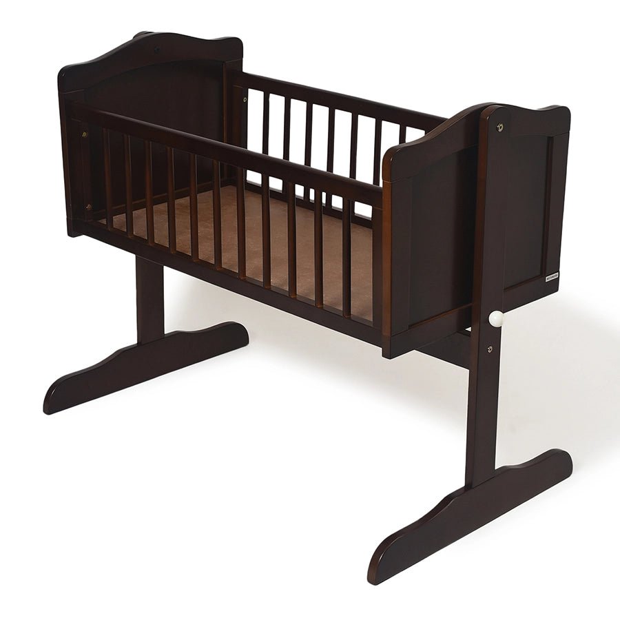 Cuddle Brown Rubber Wood Cradle-Baby Furniture-1