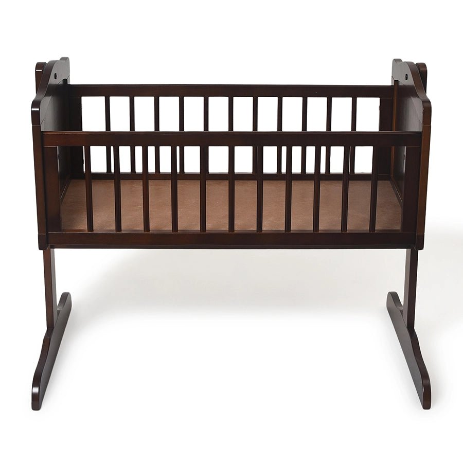 Cuddle Brown Rubber Wood Cradle-Baby Furniture-4
