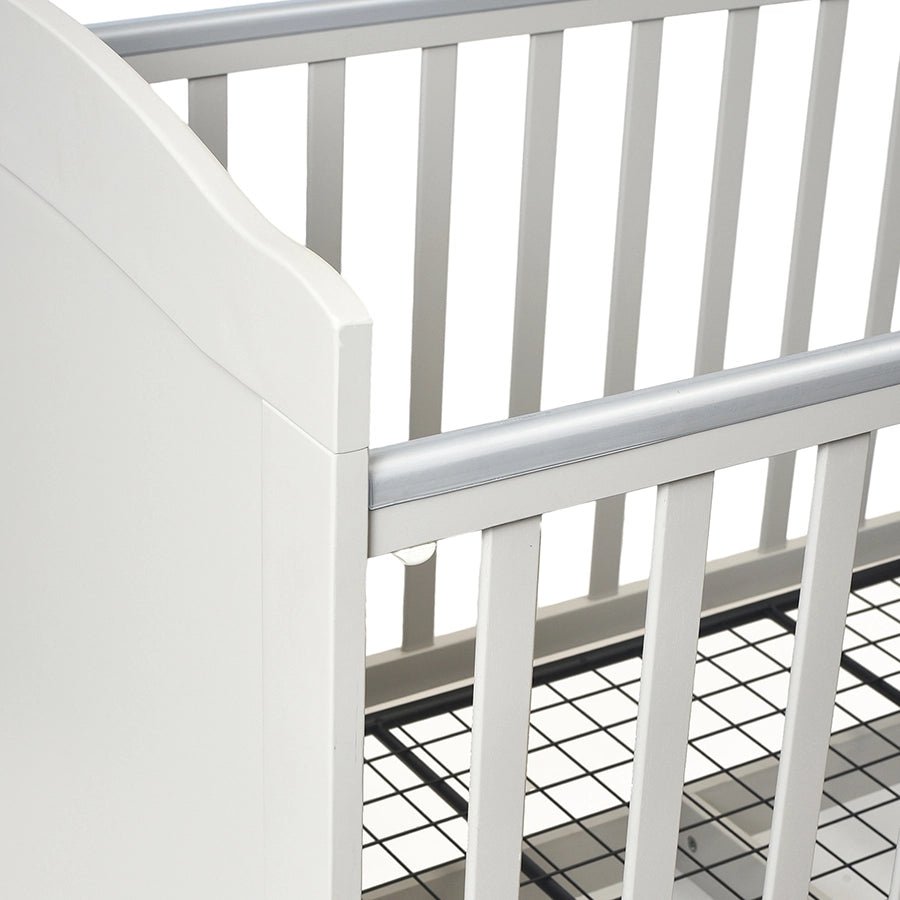 Cuddle Light Grey Rubber Wood Cot-Baby Furniture-4