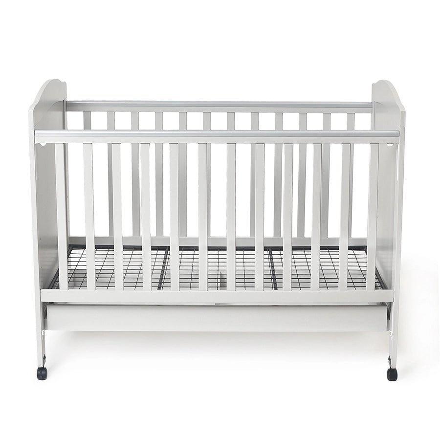 Cuddle Light Grey Rubber Wood Cot Baby Furniture 3