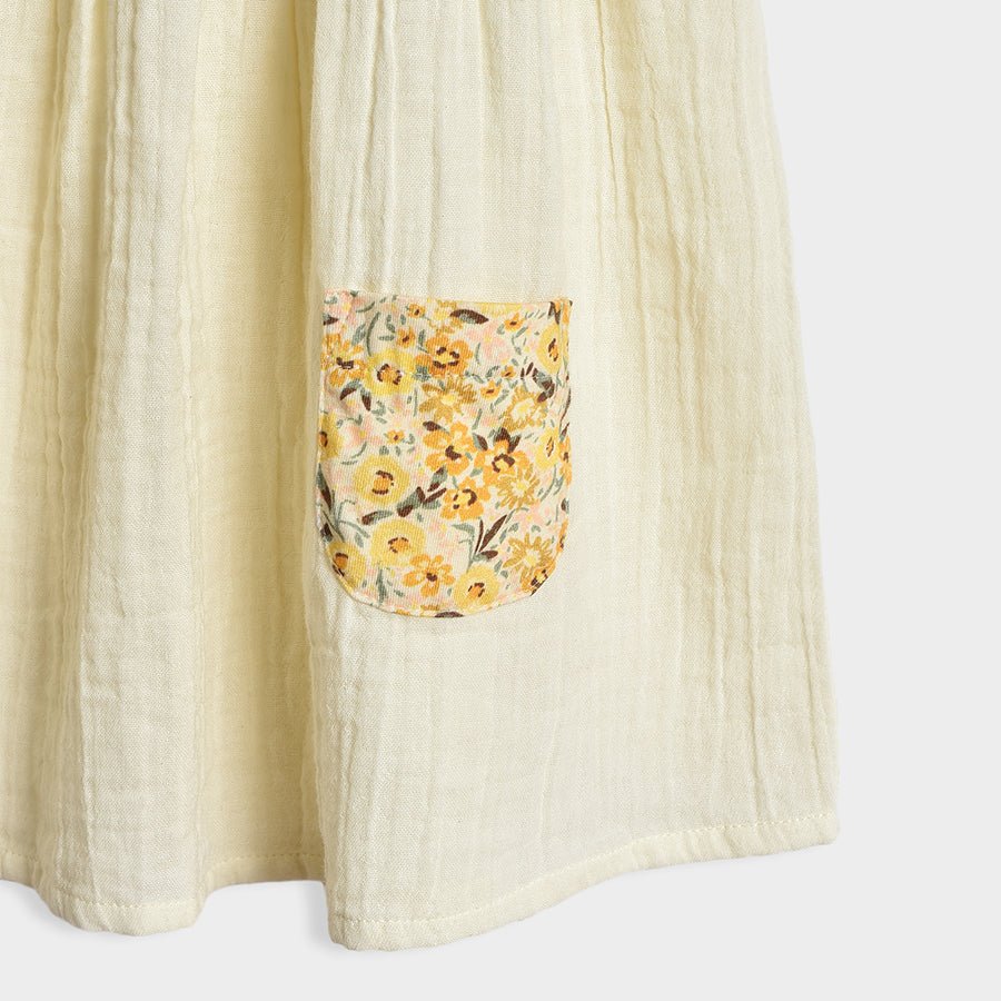 Cuddle Muslin Dress Cream with Shrug for Girls Dress 4