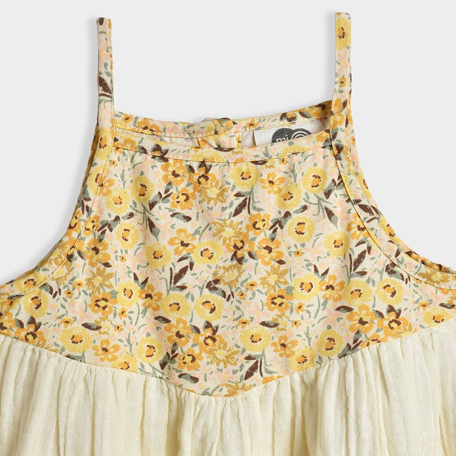 Cuddle Muslin Dress Cream with Shrug for Girls Dress 3