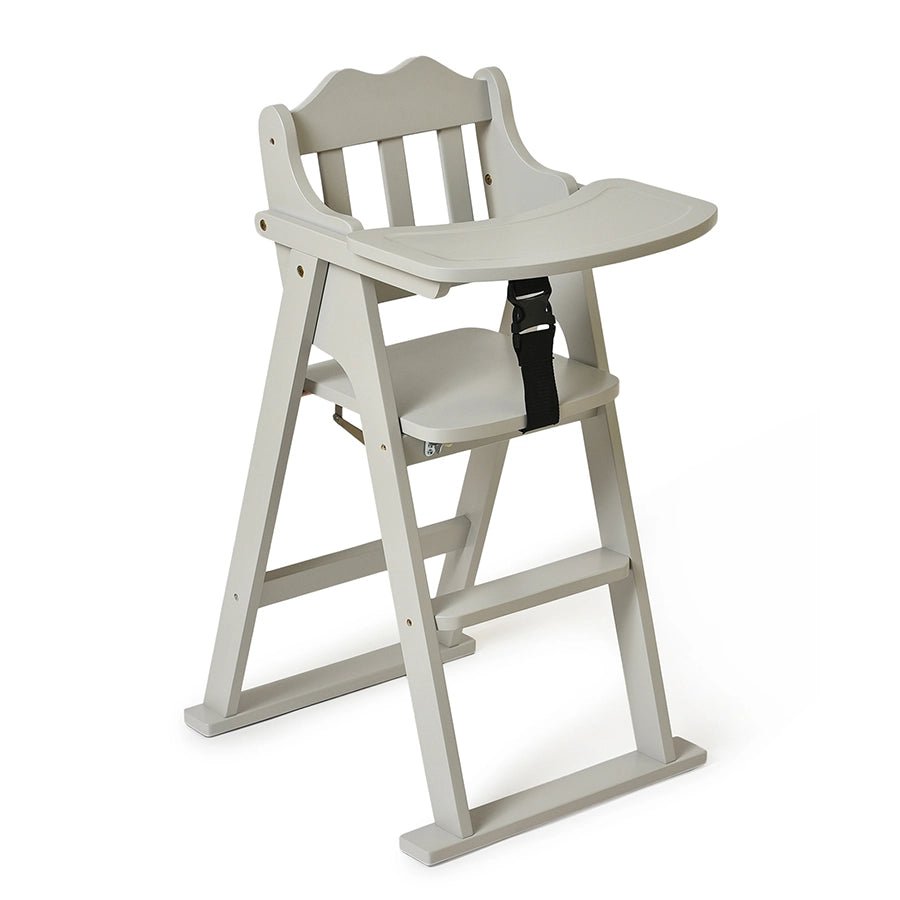 Cuddle Rubber Wood Grey High Chair-Baby Furniture-1