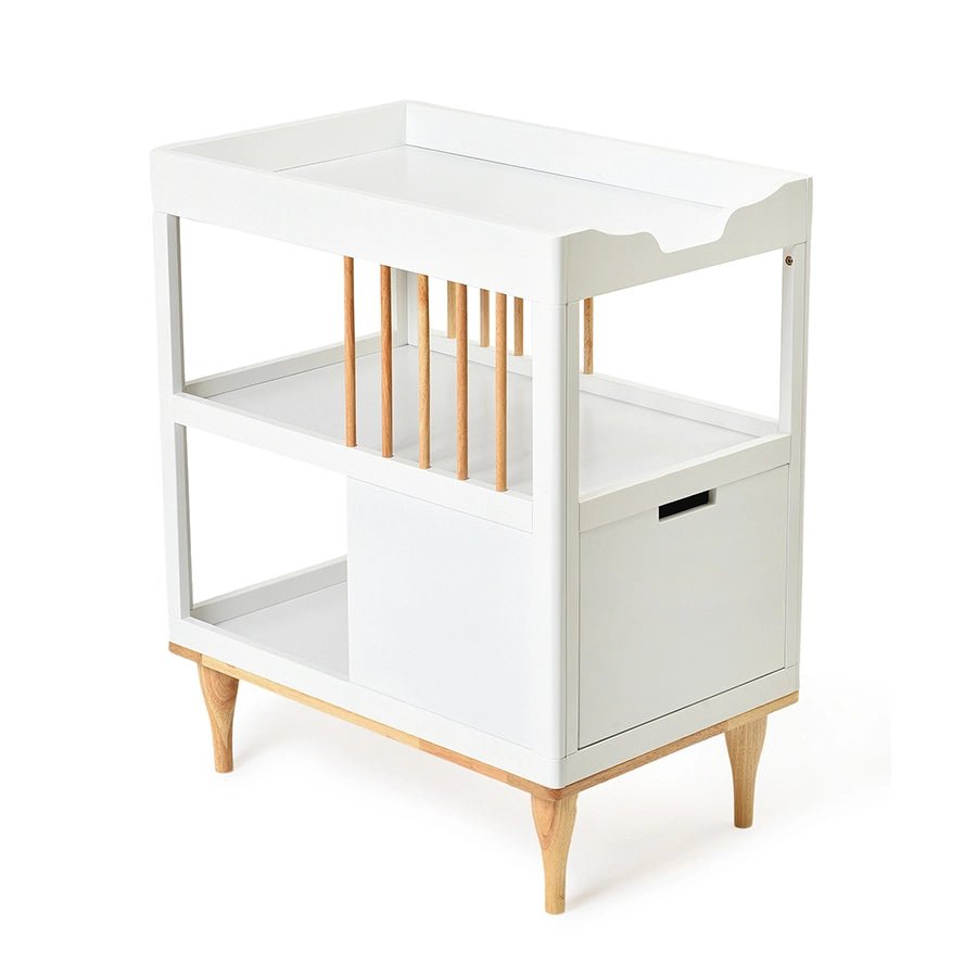 Cuddle Rubber Wood White Changing Table-Baby Furniture-5