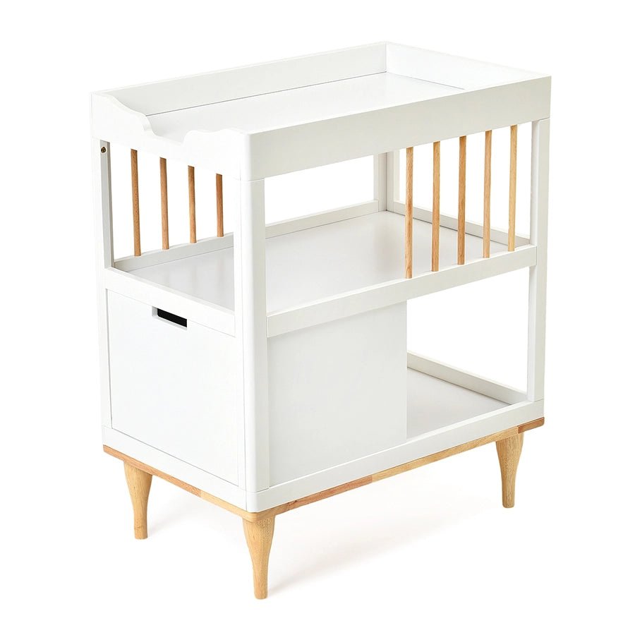 Mi Arcus Cuddle Rubber Wood White Changing Table Baby Furniture