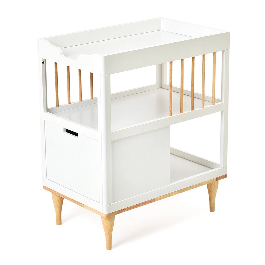 Cuddle Rubber Wood White Changing Table-Baby Furniture-1
