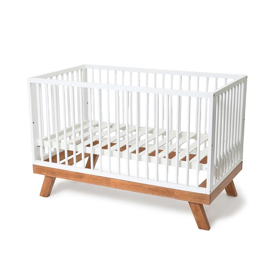 Cuddle Rubber Wood White Cot-Baby Furniture-1