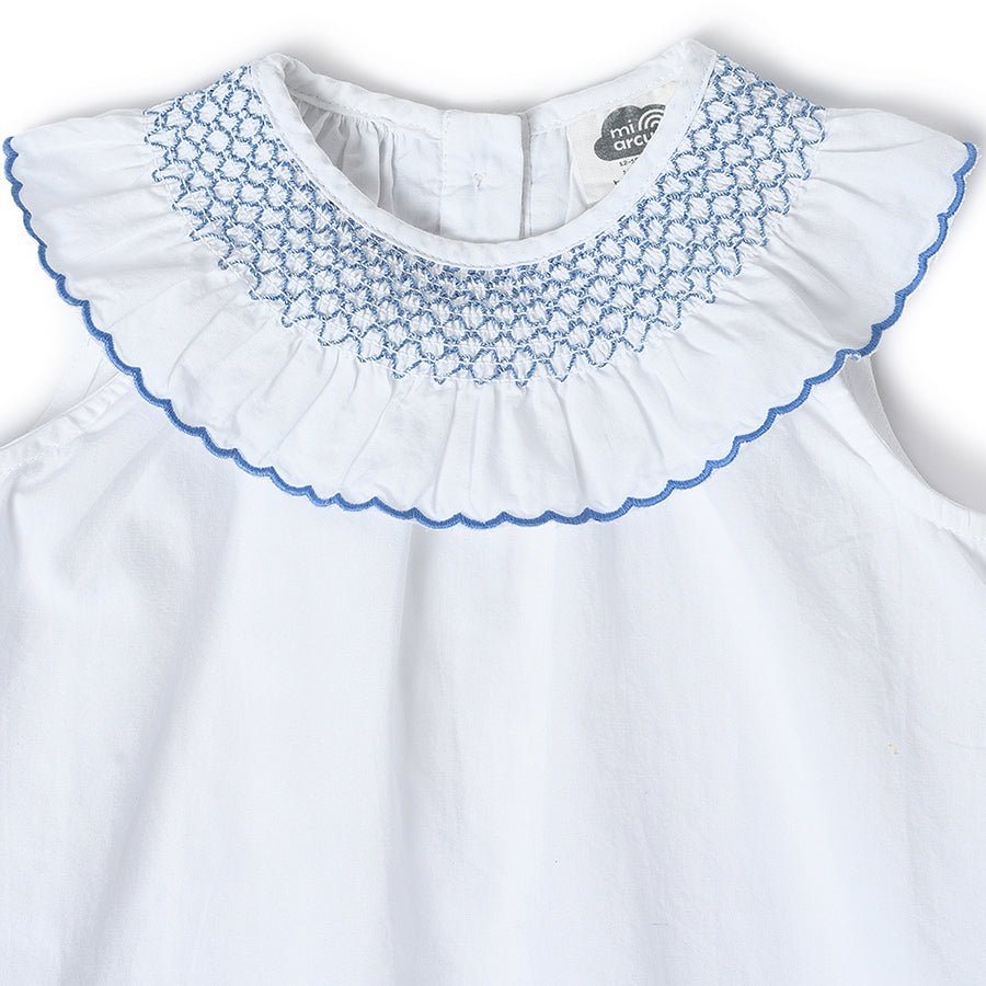 Cuddle Smock White Top for Girls Top 3