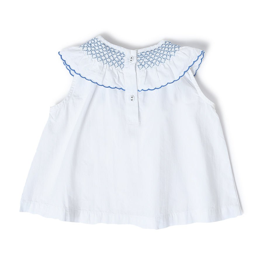 Cuddle Smock White Top for Girls Top 2