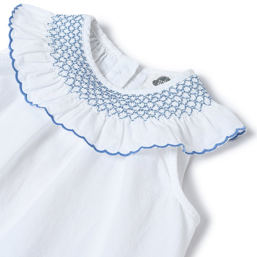 Cuddle Smock White Top for Girls Top 4