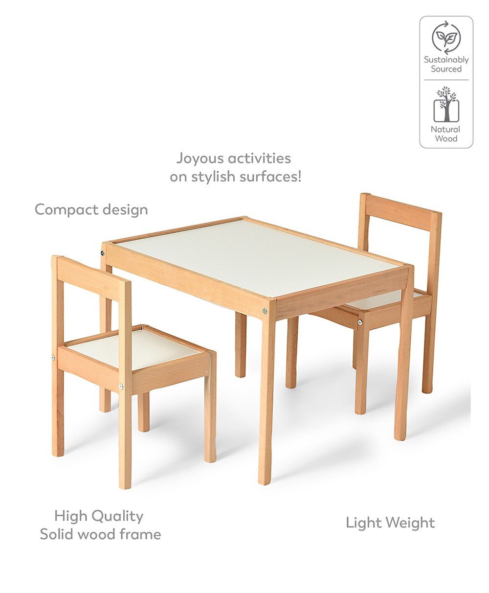 3Pk Wood Wood Table Chair Set