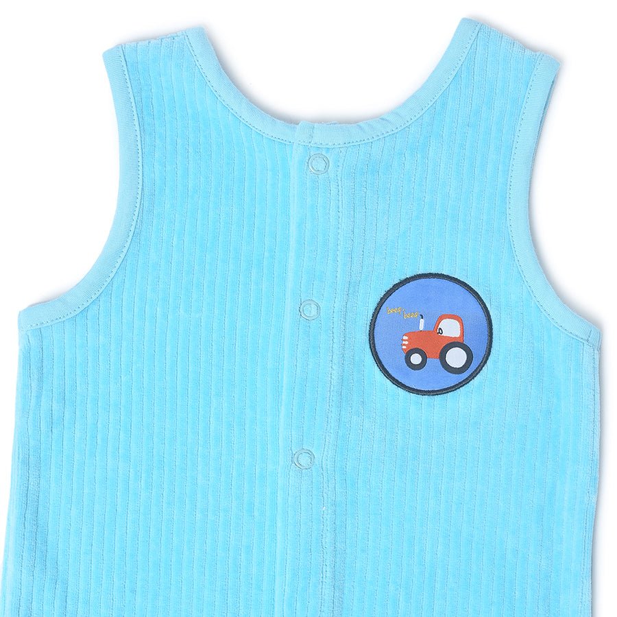 Farm Friends Drop Needle Cotton Blue Dungaree Dungaree 3