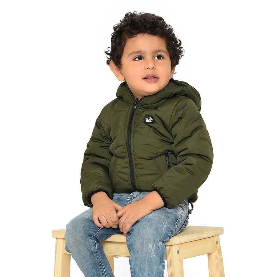 Boys green top puffer jacket