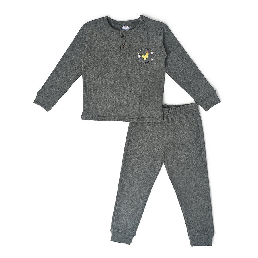 Farm Friends Knitted Thermal Sweatshirt with Jogger Set Clothing Set 3