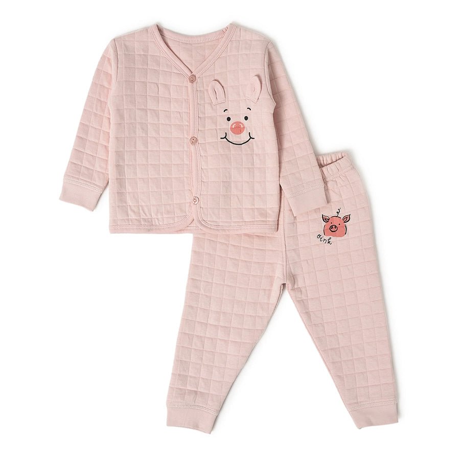 Farm Friends Pink Top with Pyjama Quilted Set Qulited Set 1