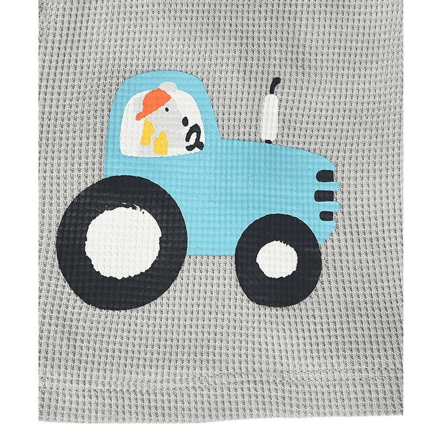 Farm Friends Printed Wrap over with Pyjama set for Baby Boy-Clothing set-6
