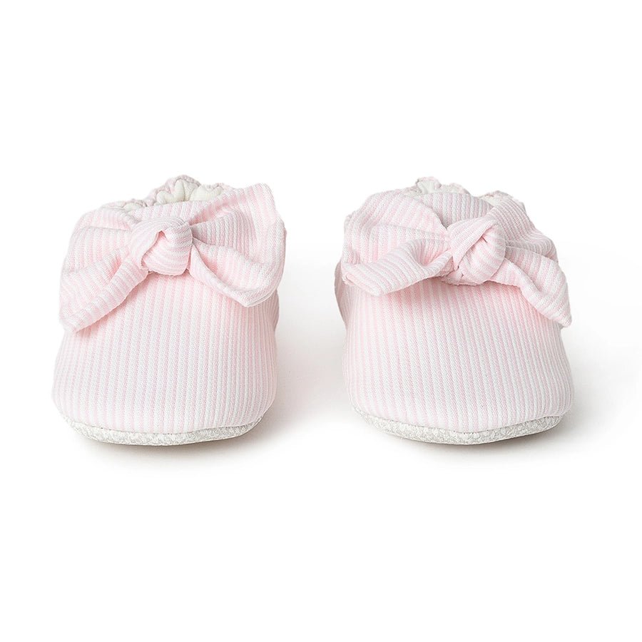 Fave Baby Girl Pink Woven Booties Booties 2