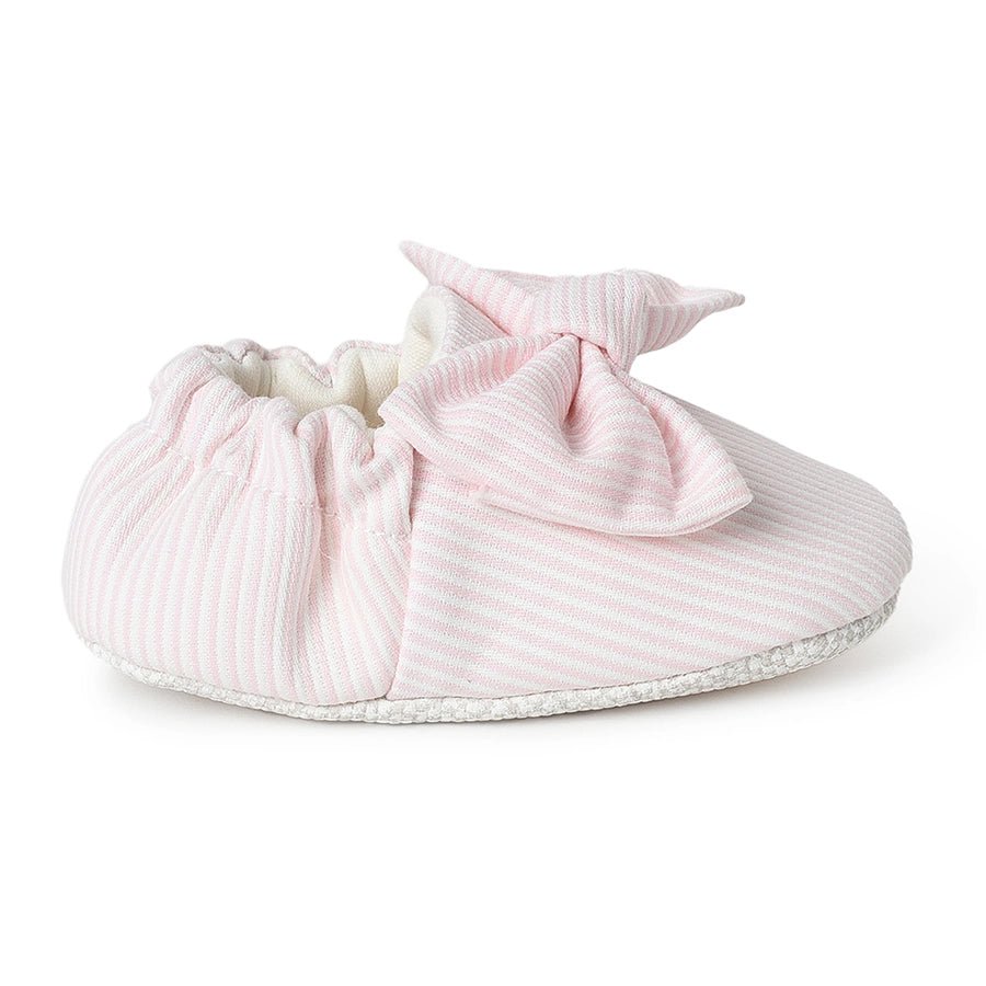 Fave Baby Girl Pink Woven Booties-Booties-5