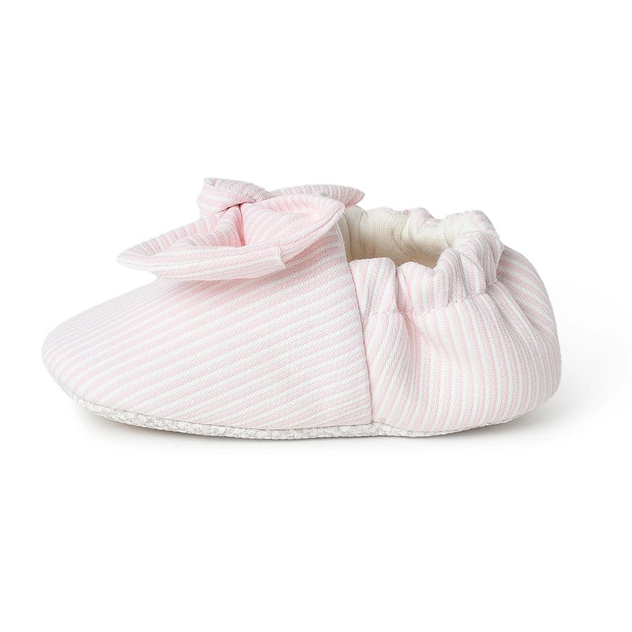 Fave Baby Girl Pink Woven Booties Booties 6