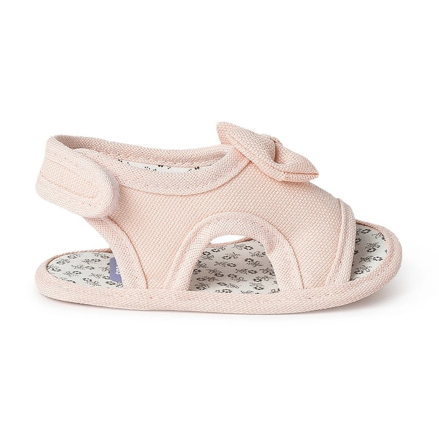 Fave Baby Girl Pink Woven Booties-Booties-4