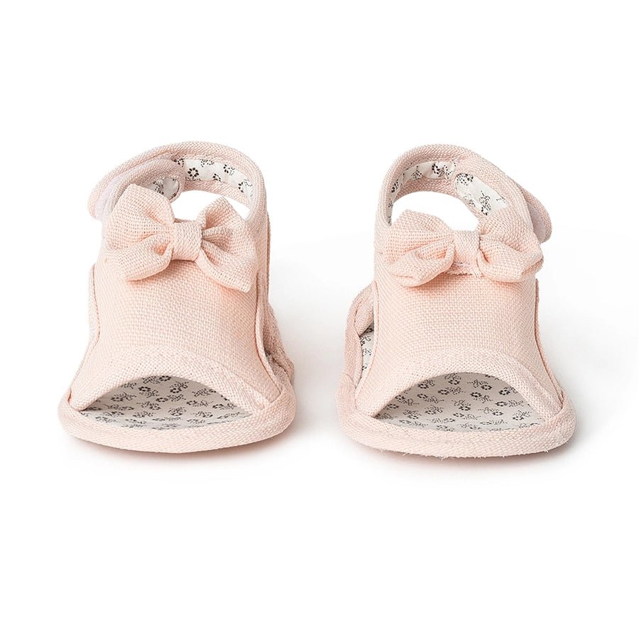 Fave Baby Girl Pink Woven Booties Booties 2
