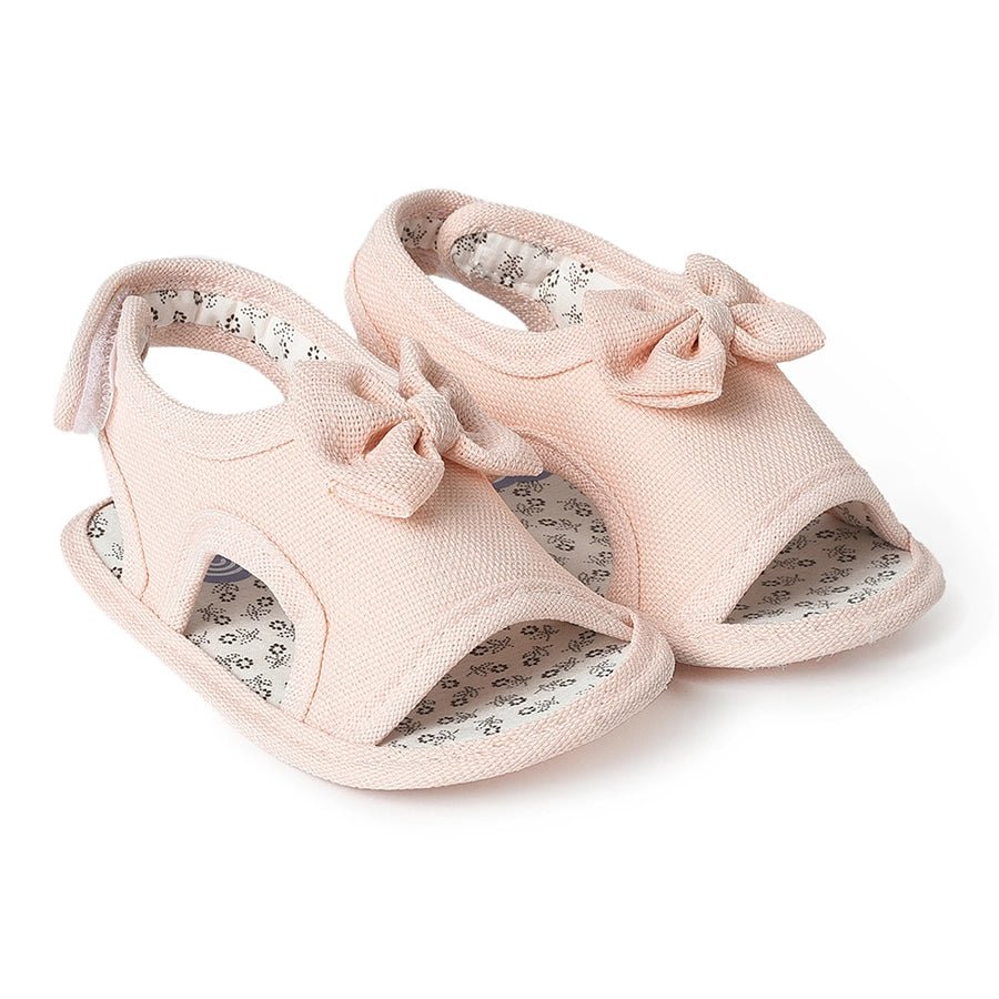 Fave Baby Girl Pink Woven Booties-Booties-1