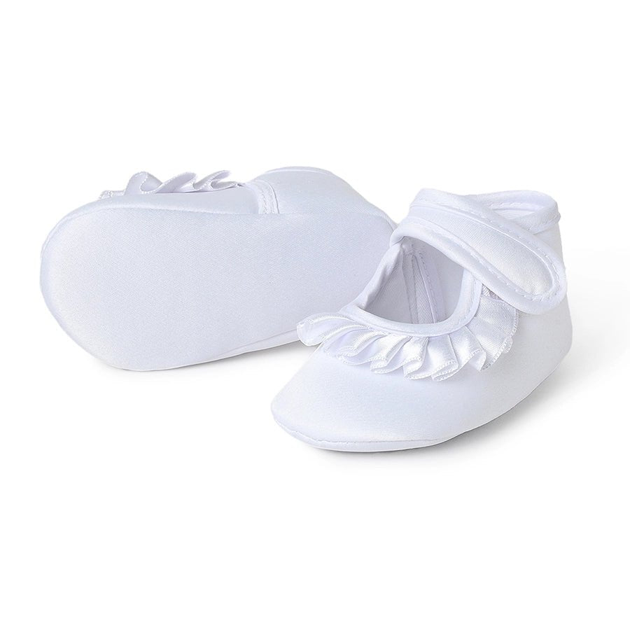 Fave Baby Girl White Woven Booties Booties 7