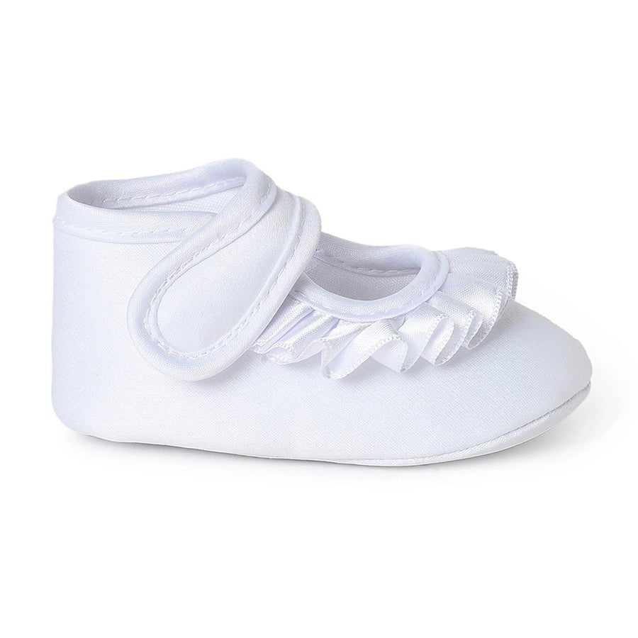 Fave Baby Girl White Woven Booties Booties 4