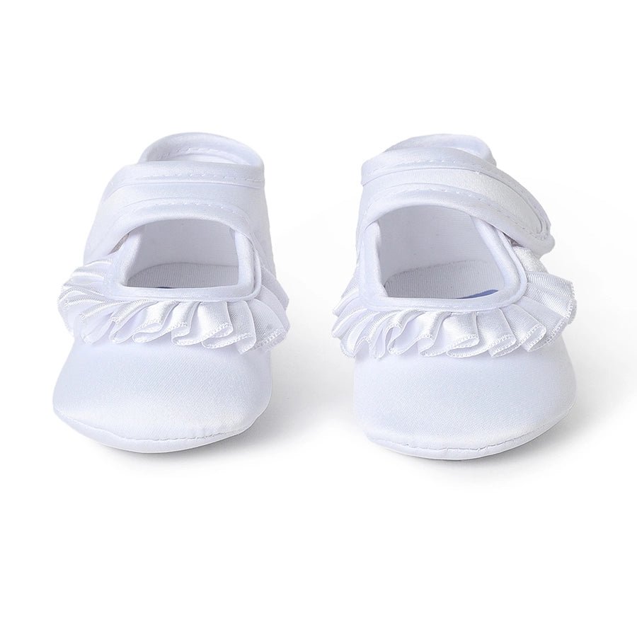Fave Baby Girl White Woven Booties Booties 2