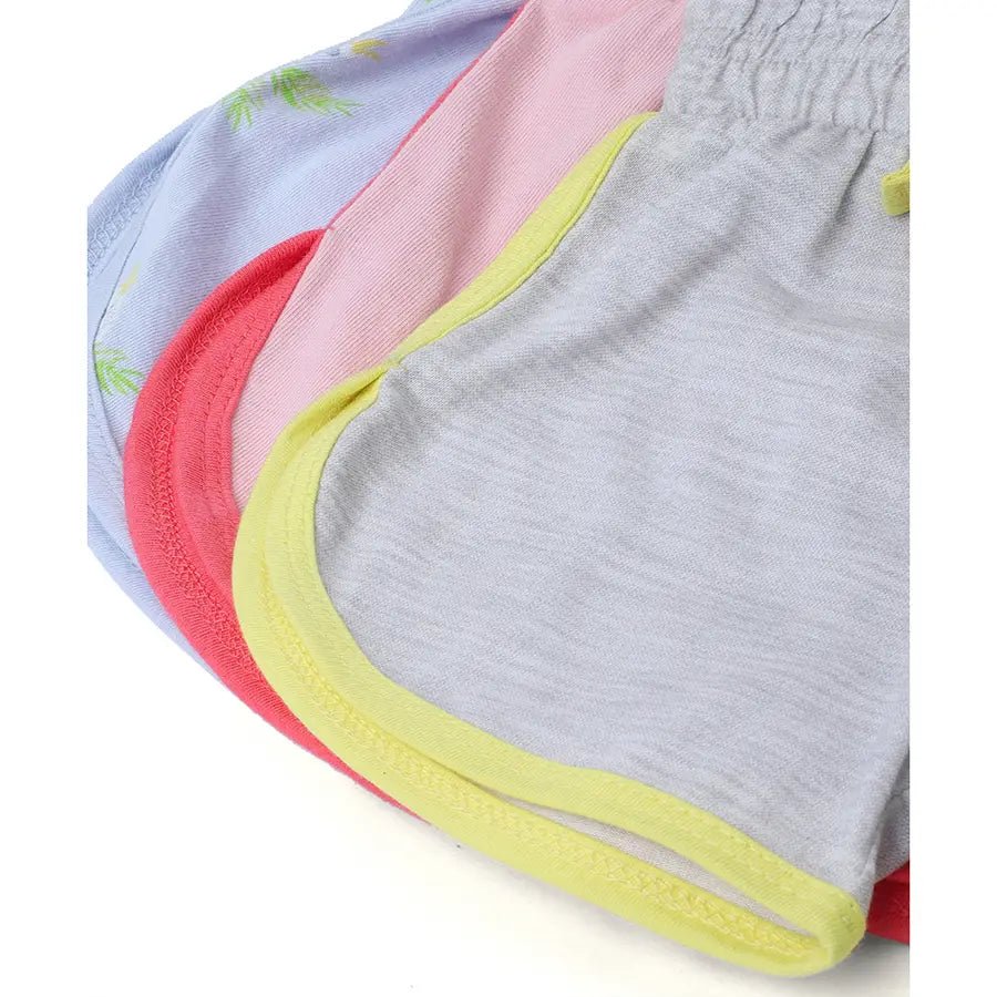 Floral Bird Print Baby Girl Shorts (Pack of 3) Shorts 9
