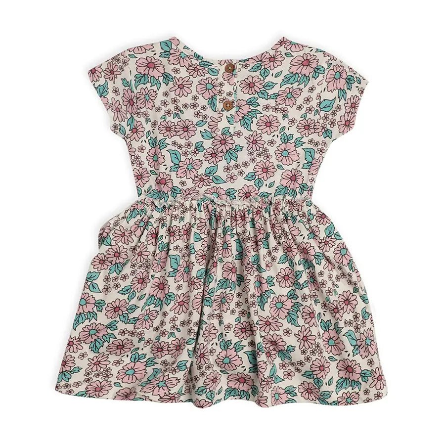 Flower Print Frock With Bloomer Clothing Set 4