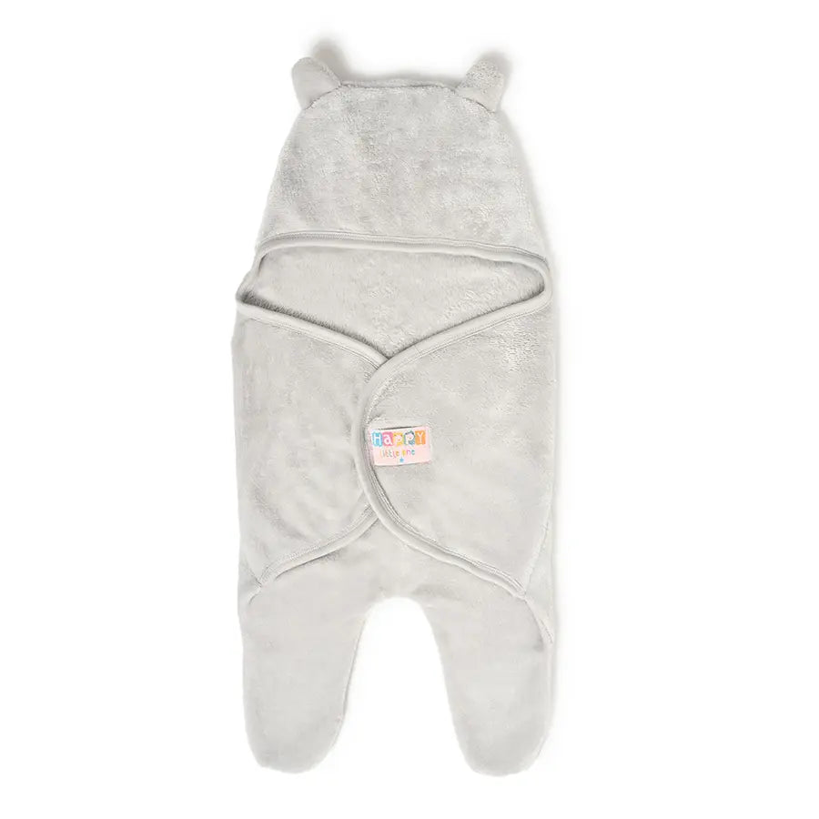 Flurry Knitted Hooded Wrap - Grey Hooded Blanket 1