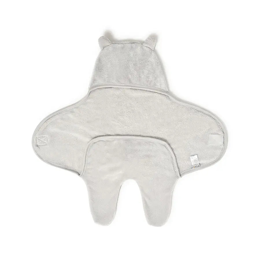 Flurry Knitted Hooded Wrap - Grey Hooded Blanket 2